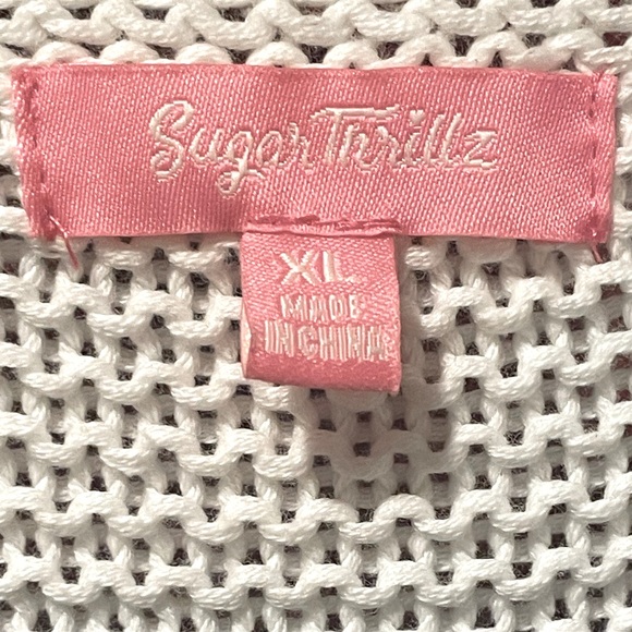 🆕 Sugar Thrillz - California Dreamin' Crochet Mini Dress - 100% Cotton - NWOT - Picture 7 of 11